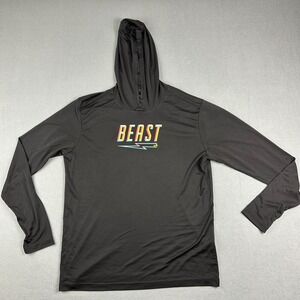 Mr Beast Hoodie Mens Large Black‎ Pullover Shirt Lightweight Stretch Youtuber